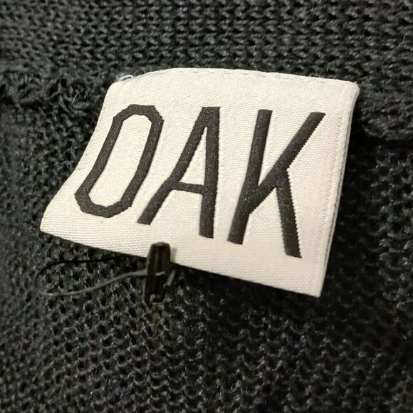 Oak fort womens medium 100% linen duster cardigan sheer black see through - Picture 6 of 8